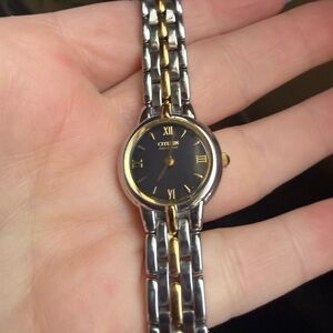 Citizen Women's Watch B023-S056501 Black Dial Eco Drive Steel Petite 21mm Case